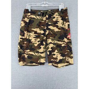 Volcom Board Shorts Mens 33 9" Camo Swim Trunks Camouflage Y2K